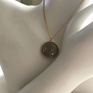 sundance zodiac necklace Leo 24k gold plate w/topaz